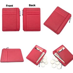 IXYVIA Slim Leather Wallet Card Holder ,Coin Purse